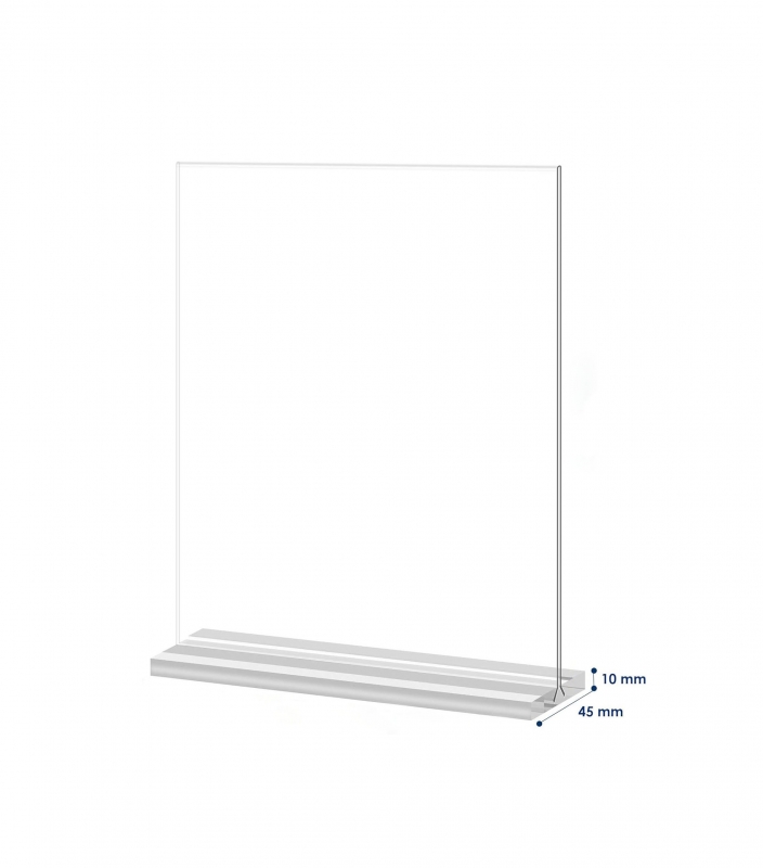 Foldable T shape 11x8.5 Acrylic Horizontal Double-Sided Display Sign Holder