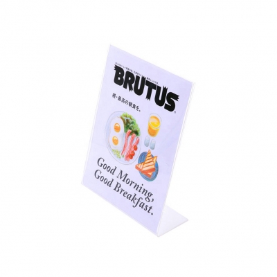 Acrylic Sign Holder, Plastic Sign Holder Plastic Paper Holder With Slanted Back Clear Picture Photo Frames Display Stand Flyer Document Holder for Desktop